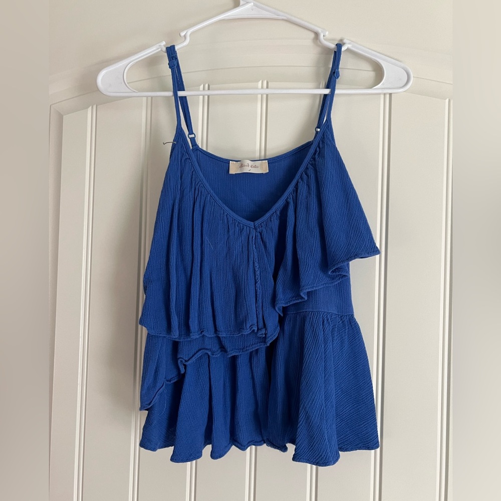 Altar’d Estate Royal Blue Flowy Tank Top Size Small